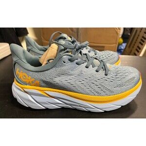 Hoka Clifton 8 Men's Running Athletic Shoes Gray Yellow Size 7D No Box
